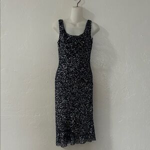 Elegant navy and Silver Sequin Dress